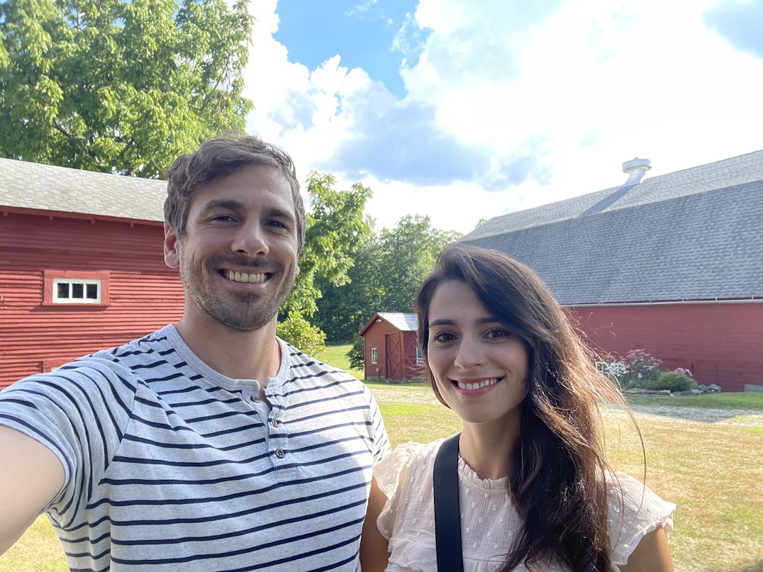 Steph and Jim pretending to live their dream farm life.